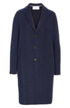 Women's Harris Wharf London Herringbone Wool Coat Us / 38 It - Blue
