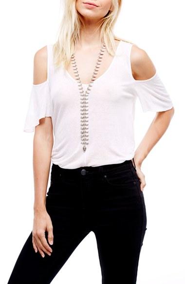 Women's Free People Bittersweet Cold Shoulder Top - Ivory