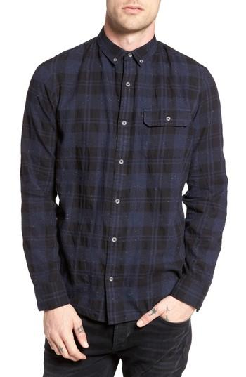 Men's The Rail Long Sleeve Plaid Nep Shirt - Blue