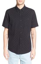 Men's Ezekiel 'check It' Regular Fit Print Short Sleeve Woven Shirt - Black