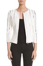 Women's Versace Collection Leather Panel Jacket Us / 38 It - White