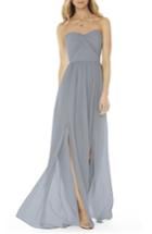 Women's Social Bridesmaids Strapless Georgette Gown - Grey