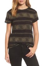 Women's Halogen Metallic Stripe Tee - Black