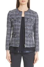 Women's Lafayete 148 New York Emelyn Tweed Jacket - Blue