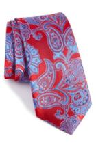 Men's Nordstrom Men's Shop Picard Paisley Silk Tie, Size - Red