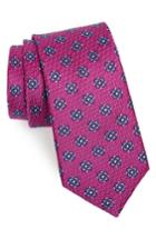 Men's Nordstrom Men's Shop Matteo Floral Silk Tie, Size - Purple
