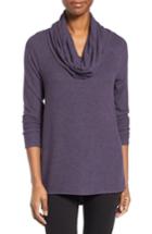 Petite Women's Gibson Convertible Neckline Cozy Fleece Tunic, Size P - Purple