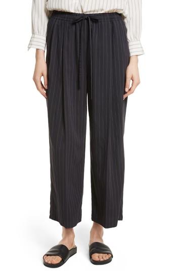 Women's Vince Striped Drawstring Cropped Pants - Blue