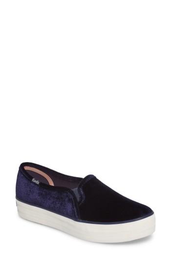 Women's Keds Triple Decker Slip-on Platform Sneaker .5 M - Blue