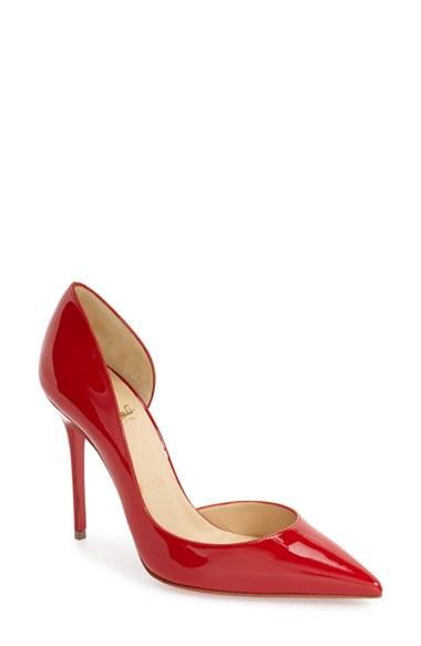 Women's Christian Louboutin 'iriza' Pointy Toe Half D'orsay Pump Us / 39eu - Red