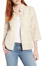 Women's Eileen Fisher Check Organic Cotton & Linen Jacket
