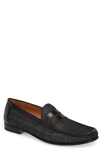 Men's Mezlan Lares I Houndstooth Penny Loafer M - Black