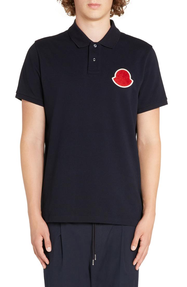 Men's Moncler Jersey Polo - Blue