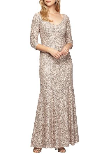 Women's Alex Evenings Beaded A-line Gown