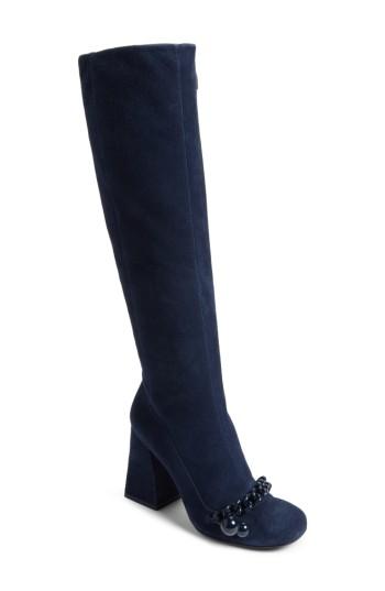 Women's Tory Burch Addison Flared Heel Boot M - Blue