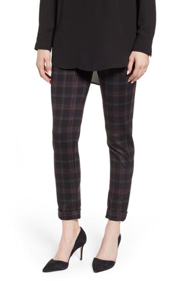 Women's Oroblu Plaid Leggings - Burgundy