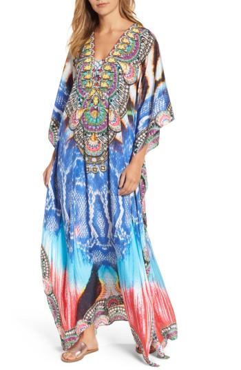 Women's Asa Kaftans Sumatra Long Kaftan - Blue