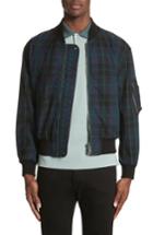 Men's Burberry Hawton Tech Reversible Bomber Jacket - Blue