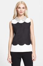 Women's Kate Spade New York 'francoise' Embellished Collar Top