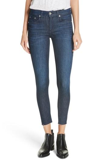 Women's Rag & Bone/jean Raw Hem Ankle Skinny Jeans - Blue