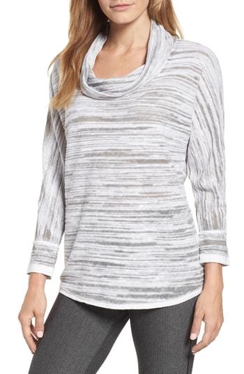 Women's Nic+zoe Breeze Cowl Neck Sweater - Grey