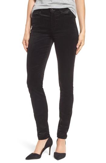 Women's Jen7 Stretch Velvet Ankle Skinny Jeans - Black