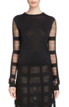 Women's Alexander Mcqueen Sheer Stripe Sweater - Black
