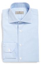 Men's Canali Trim Fit Check Dress Shirt - Blue