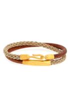 Men's Caputo & Co. Leather & Jute Wrap Bracelet