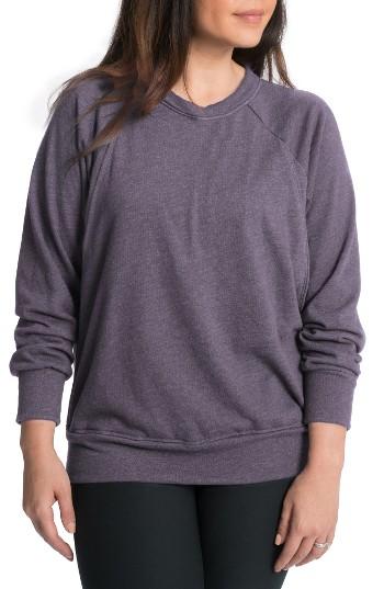 Women's Bun Maternity Relaxed Daily Maternity/nursing Sweatshirt - Purple