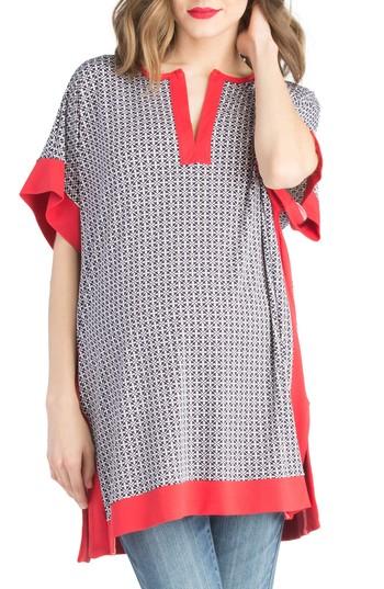 Women's Lilac Clothing Caftan Maternity Cover-up Top, Size Xxl - Blue