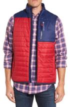 Men's Vineyard Vines Mountain Weekend Colorblock Primaloft Vest, Size - Red