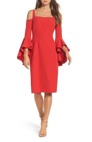 Women's Maggy London Cold Shoulder Crepe Sheath Dress