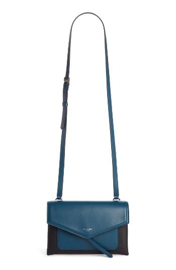 Givenchy Duetto Bicolor Leather Flap Crossbody Bag - Blue/green