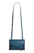 Givenchy Duetto Bicolor Leather Flap Crossbody Bag - Blue/green