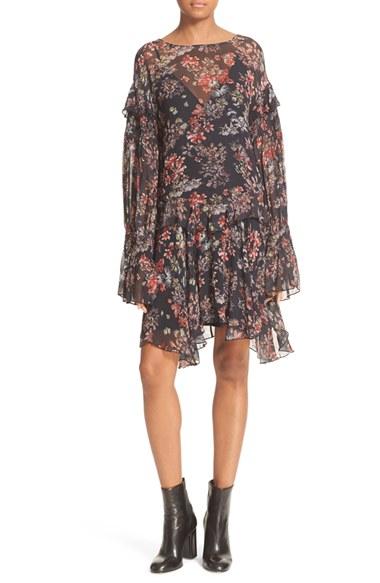 Women's Iro Floral Print Ruffle Dress