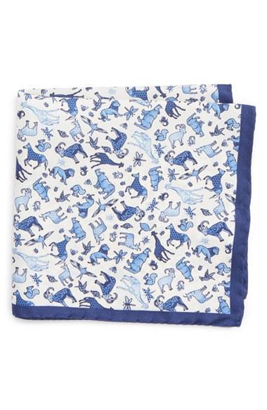 Men's Eton Animal Print Silk Pocket Square