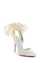 Women's Christian Louboutin Douce Du Desert Ankle Tie Pump Us / 35eu - White