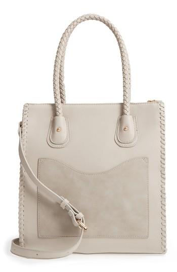 Emperia Whipstitch Faux Leather Tote - Black