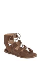 Women's Sole Society 'cady' Lace-up Flat Sandal .5 M - Brown