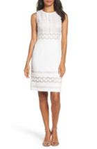 Women's Adrianna Papell Lace & Crepe Sheath Dress - Ivory