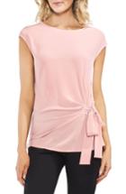 Women's Vince Camuto Side Tie Ruched Stretch Crepe Top - Pink