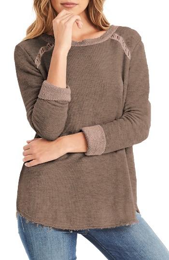 Women's Michael Stars Distressed Sweatshirt - Beige