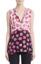 Women's Proenza Schouler Floral Print Silk Georgette Top - Pink