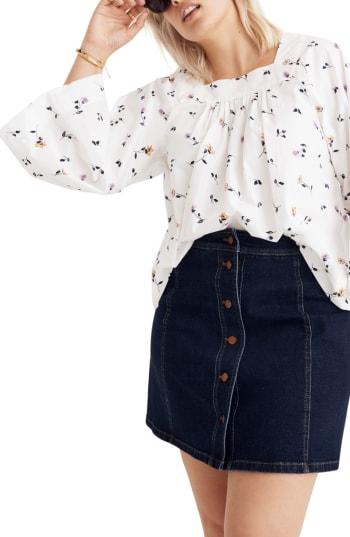 Women's Madewell Square Neck Top, Size - White