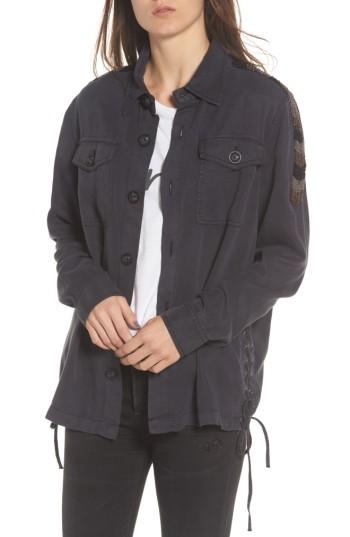 Women's Pam & Gela Shirt Jacket, Size - Black