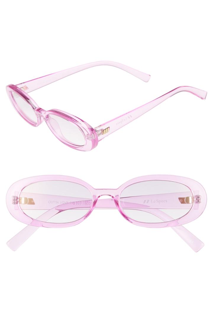 Women's Le Specs Outta Love 49mm Cat Eye Sunglasses - Powder-puff