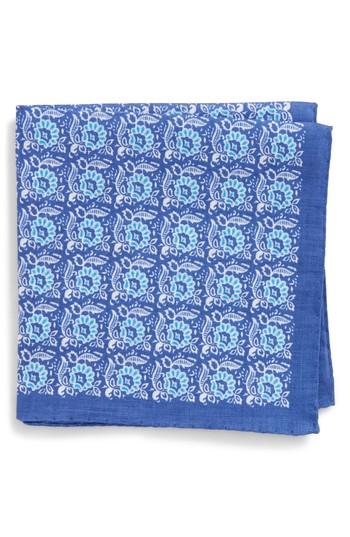 Men's Strong Suit Linen Pocket Square, Size - Blue