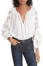 Women's Ulla Johnson Miska Crochet Blouse - White