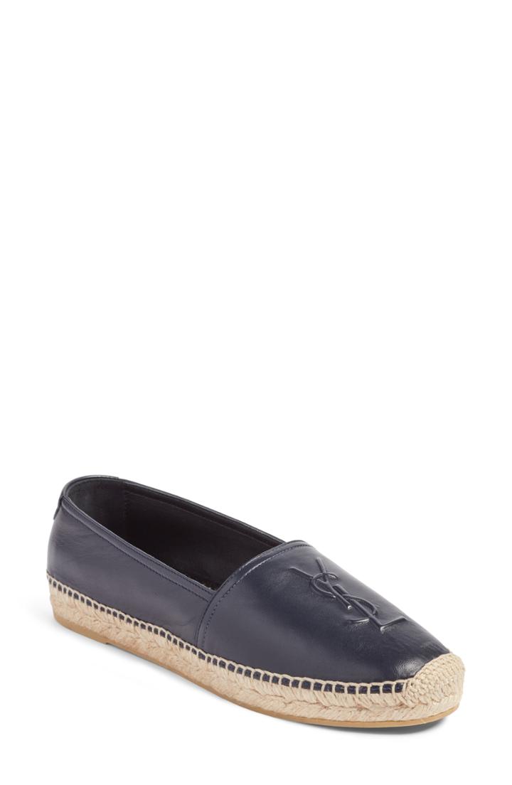 Women's Saint Laurent Logo Espadrille Us / 41eu - Blue